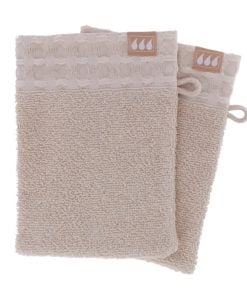 Set Of 2 Toilet Gloves 15X21Cm 100% Cotton- Beige