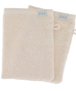 Set Of 2 Gloves 15X21Cm 100% Cotton With Ruffles - Natural