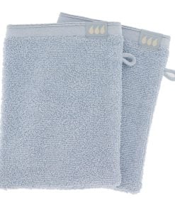 Set Of 2 Gloves 15X21Cm 100% Cotton With Ruffles  - Clear Blue