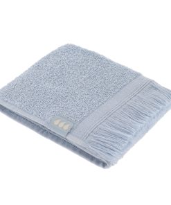 Guest Towel 30X50 Cm 100% Cotton With Ruffles - Clear Blue