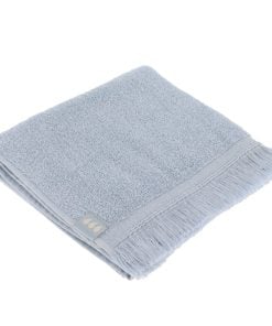 Hand Towel 50X90 Cm 100% Cotton With  Ruffles  - Clear Blue