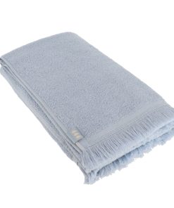 Bath Towel 90X150 Cm 100% Cotton With  Ruffles  - Clear Blue