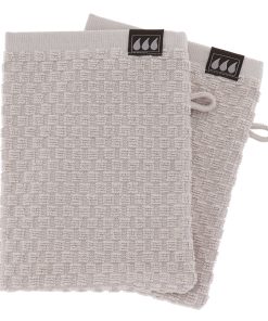 Set Of 2 Gloves 15X21Cm 100% Cotton Checkered Style -Grege