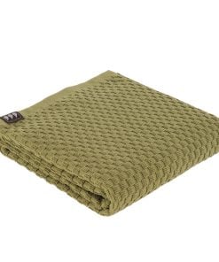 Towel 50 X 90 Cm 100% Cotton Checkered Style - Olive Green