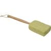 Ramie/Sponge Mesh Bath Sponge With Wood Handle - White/Green