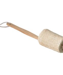 Body Exfoliating Brush In Loofah With Wooden Handle - Natural