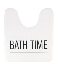Printed Microfiber Toilet Mat 45X50Cm - White Neo Retro