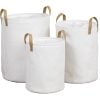 Set Of 3 Teddy Flush Laundry Baskets - Natural
