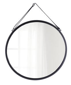 Round Hanging Mirror Diameter 38 Cm - Black