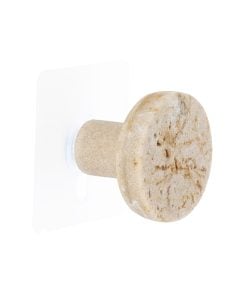 Polyresin Hook D4.5Cm On Stickers With Travertin Design - Travertin Effect