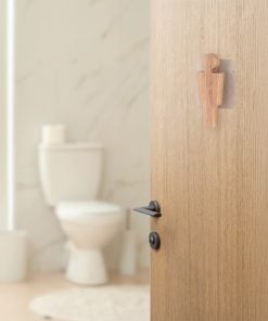 Acacia Door Plate Man Toilet Sign On Sticker - Natural