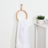 Rounded Bamboo Towel Holder + Faux Leather Strap On Sticker - Beige/Bamboo Rounded Bamboo Towel Holder + Faux Leather Strap On Sticker - Beige/Bamboo