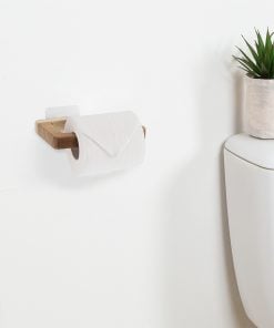Acacia Toilet Dispenser With Shelf On Stickers - Natural