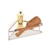 Coated Steel Wire Corner Rack With Acacia Bar To Stick Or To Fix - Beige Coated Steel Wire Corner Rack With Acacia Bar To Stick Or To Fix - Beige