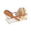 Coated Steel Wire Rectangular Rack With Acacia Bar To Stick Or To Fix - Beige