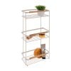 Rectangular Metal 3 Tier Shelf / Acacia Deco - Beige