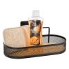 Oval Metal Shelf / Bamboo Tiers On Adhesives Cards 3M- Black/Bamboo