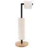 Bamboo/Metal Toilet Paper Reserve And Toilet Paper Dispenser - Black Bamboo/Metal Toilet Paper Reserve And Toilet Paper Dispenser - Black