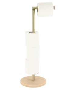 Toilet Roll Holder Polyresin Metal Dore - Travertin Effect