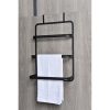 Over Door Metal Towel Rack With 3 Bars - Black