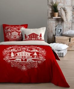 Parure Housse De Couette Valloire Rouge 240X220