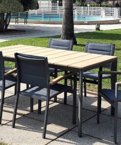 Alum Table + 6 chairs