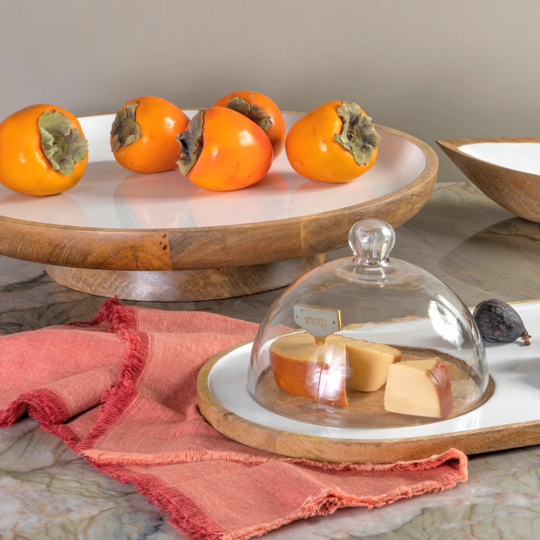I128267 Madras Classic Footed Platter