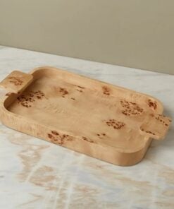 Uma Burl Wood Rectangular Tray