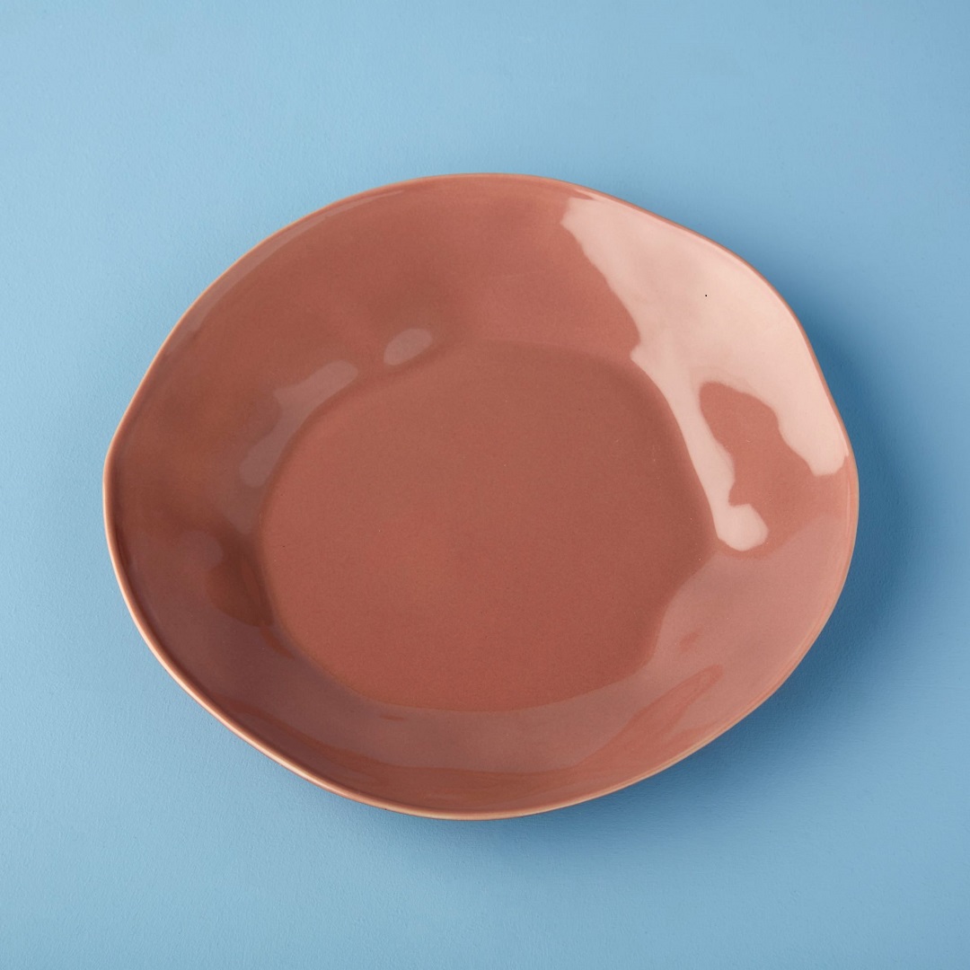 I128423 Stoneware Plate Terracota Rose