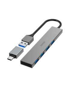 Hama 4 Port USB Hub with USB-C adapter