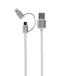 SKROSS 2in1 Charge'n Sync Micro USB & Lightning Connector Steel Line
