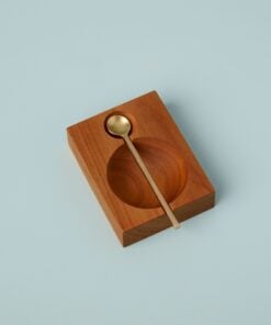 Teak Cellar with Gold Spoon