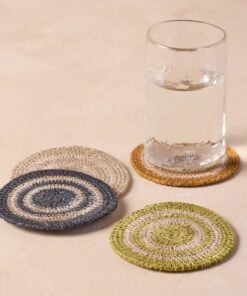 Hydra Woven Seagrass Coaster Set of 4 (Chartreuse