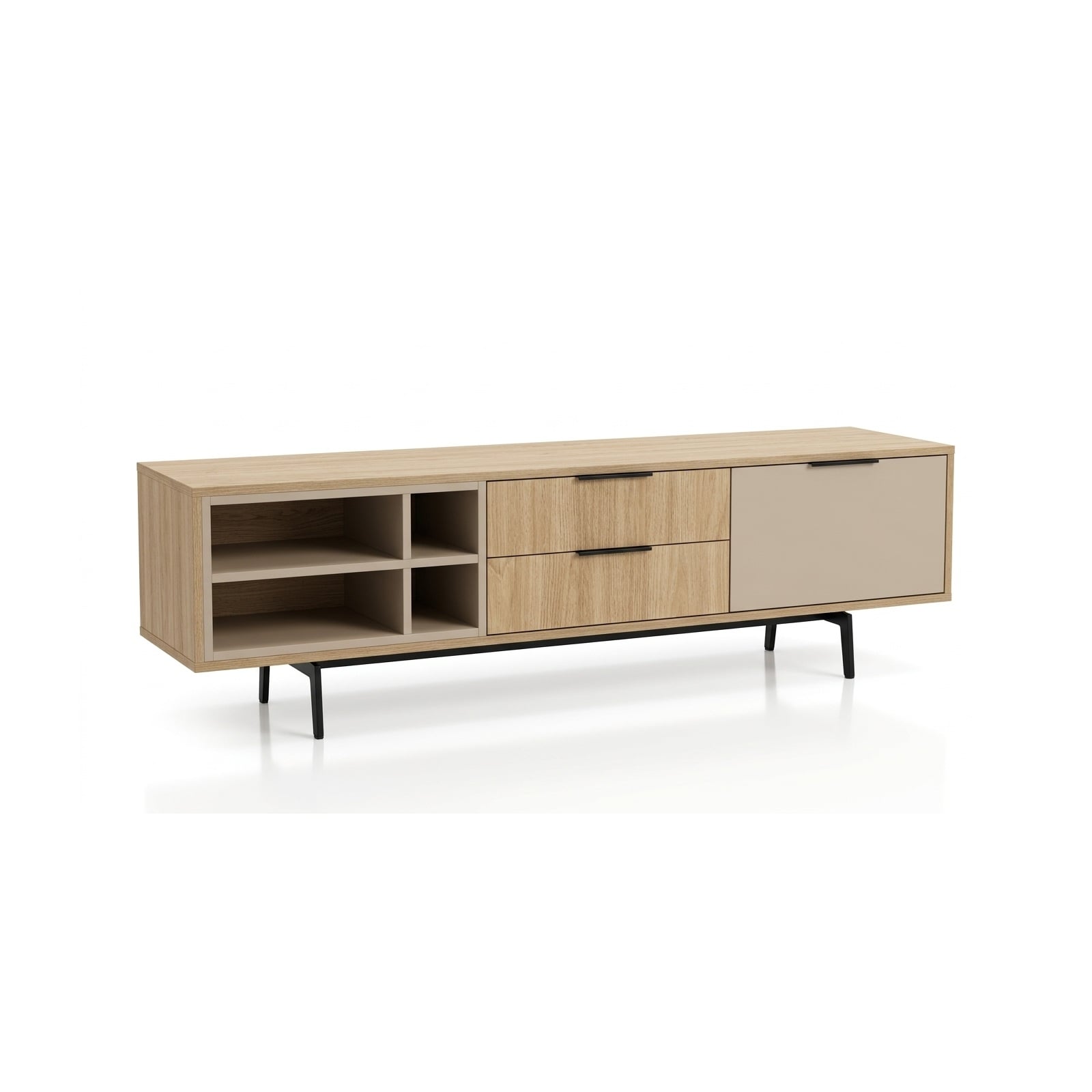 I140885 Tv Unit Wood Melanine Light Grey