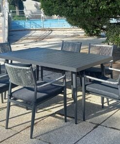 Alum Set table + 6 chairs