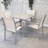 Steel table + 4 chairs