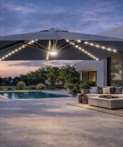 Aluminum umbrella with led 350*350 Cm