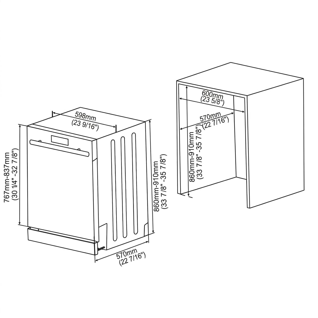 La Germania Semi Built-In Dishwasher 13 Settings La Germania Semi Built-In Dishwasher 13 Settings - Image 2