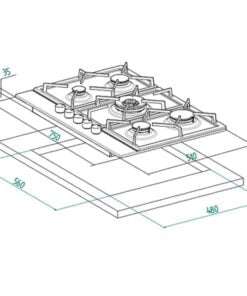 Alternative view of Opera Cooker Top 75cm