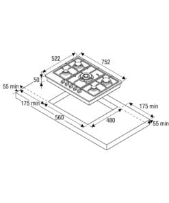 Alternative view of Opera Cooker Top 75cm